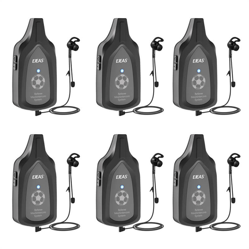EJEAS 6PCS F6 Referee Mesh Intercom With Suitcase