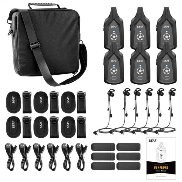 EJEAS 6PCS F6 Referee Mesh Intercom With Suitcase