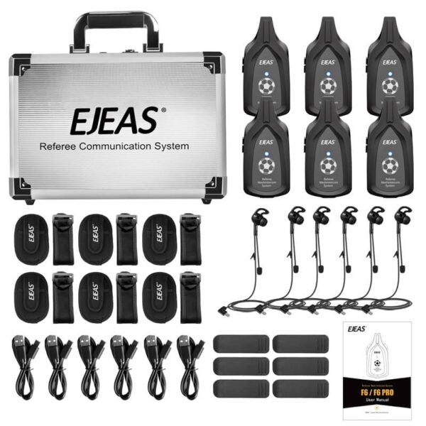 EJEAS 6PCS F6 Referee Mesh Intercom With Suitcase