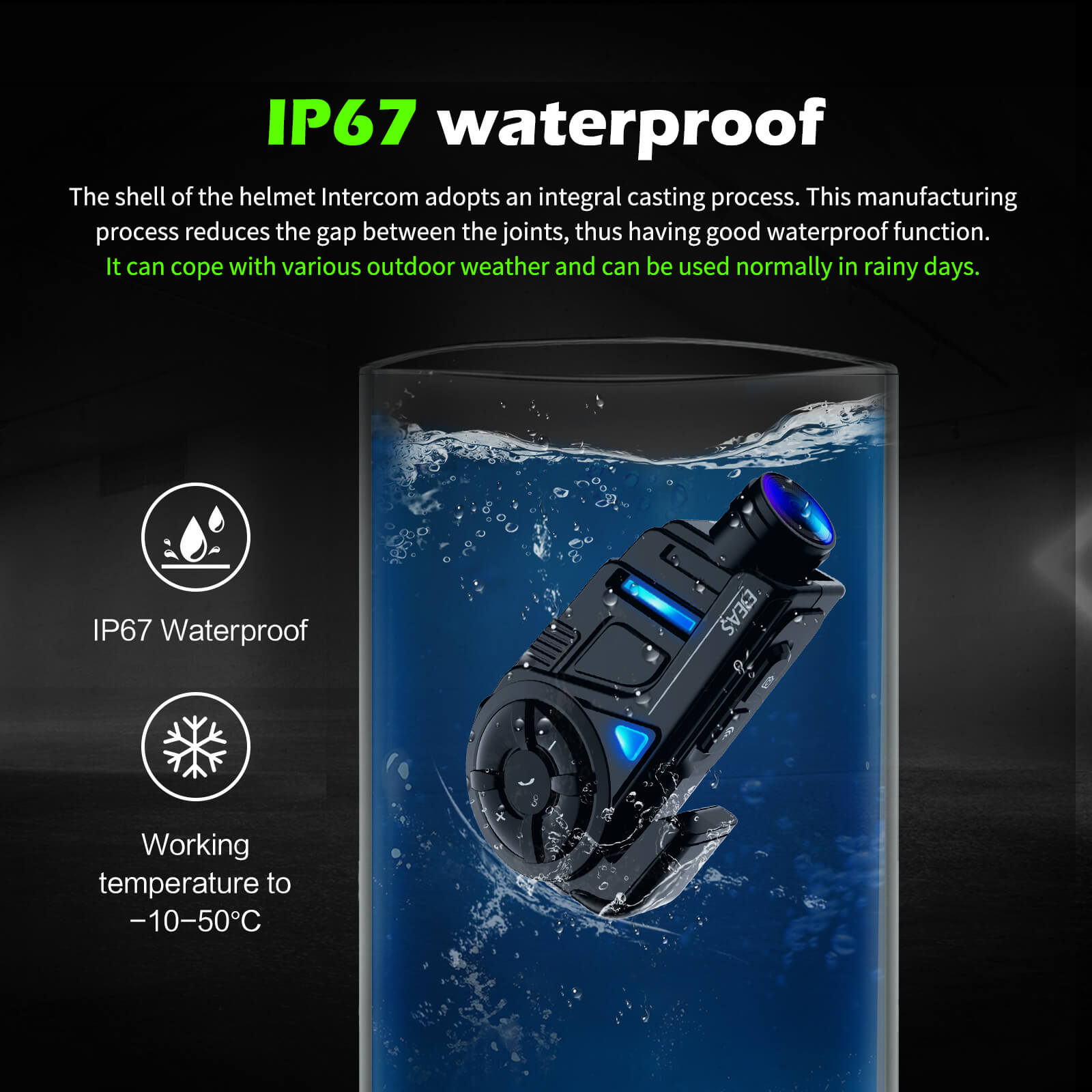 EJEAS K1, K1PRO, K1PRO _ 2-en-1 motocicleta intercomunicador de malla auriculares y casco grabadora