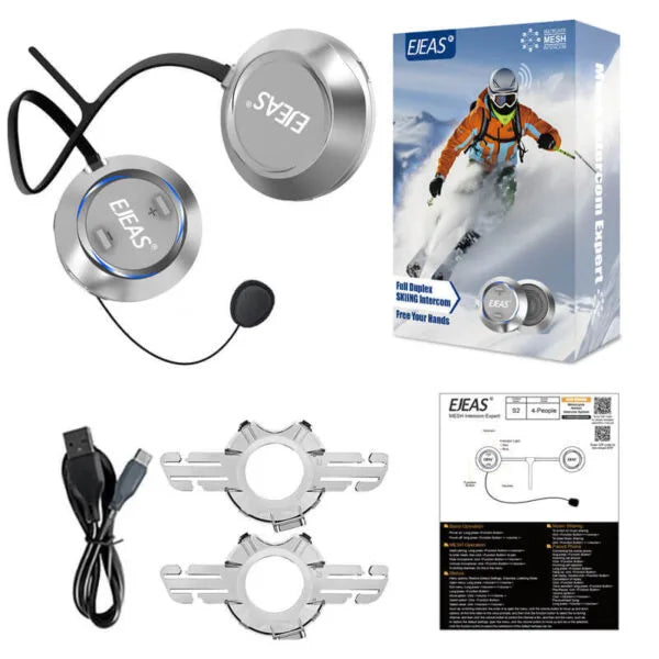 Système de communication en maille d'interphone pour casque de ski EJEAS S2