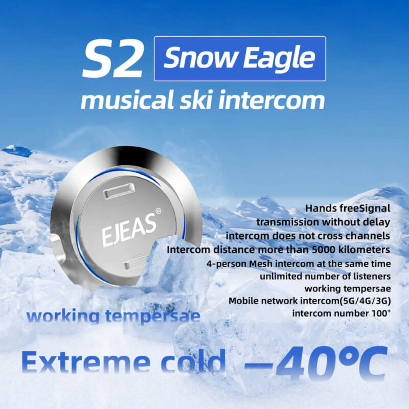 Système de communication en maille d'interphone pour casque de ski EJEAS S2