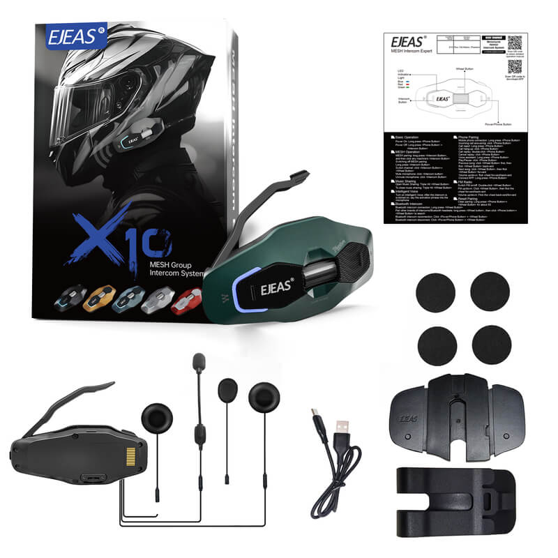 EJEAS X10 Plus New MESH+5G Motorcycle Helmet Intercom System