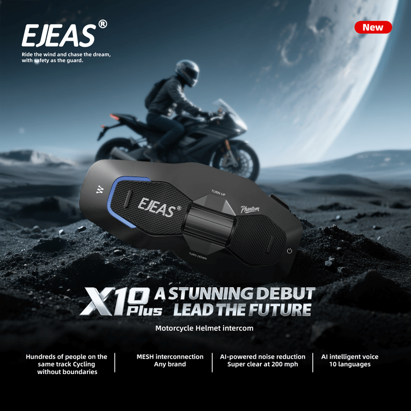 EJEAS X10 Plus New MESH+5G Motorcycle Helmet Intercom System