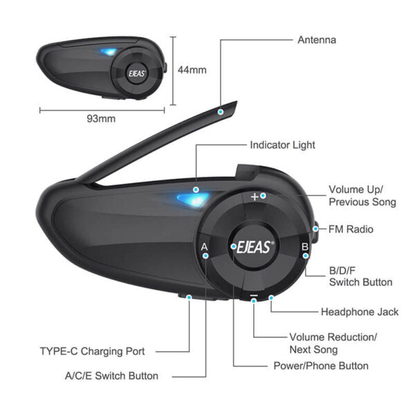 Interphone Bluetooth pour moto EJEAS Q7