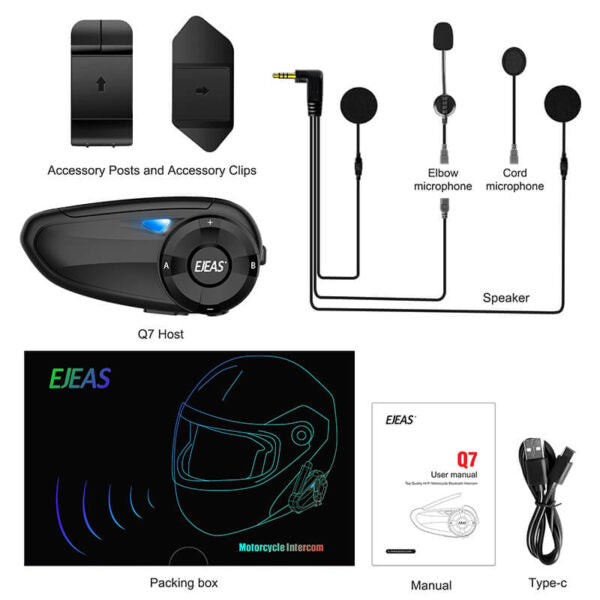 Interphone Bluetooth pour moto EJEAS Q7