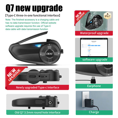 EJEAS Q7 Motorcycle Bluetooth Intercom