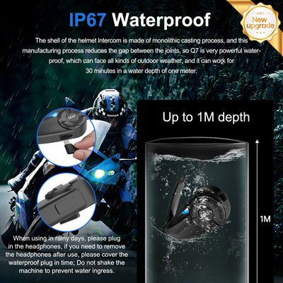 EJEAS Q7 Motorcycle Helmet Bluetooth Intercom Headset