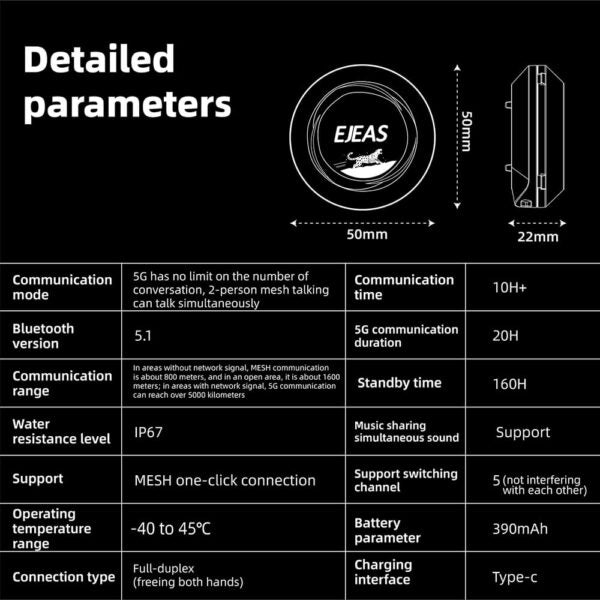 EJEAS S2 Snow Leopard: Ski Helmet Music Mesh Intercom