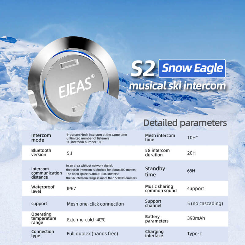 EJEAS S2 Skihelm-Intercom-Mesh-Kommunikationssystem