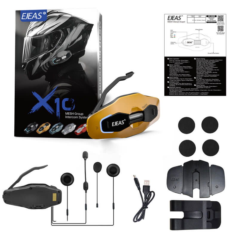 EJEAS X10 Plus New MESH+5G Motorcycle Helmet Intercom System