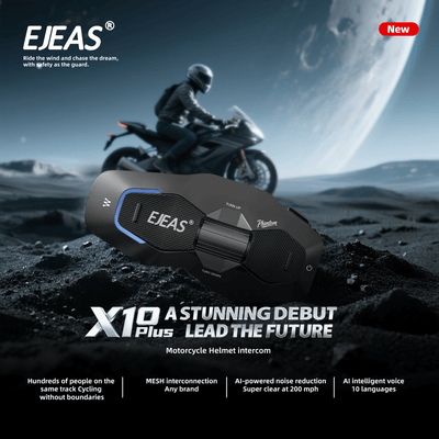 EJEAS X10 Plus New MESH+5G Motorcycle Helmet Intercom System