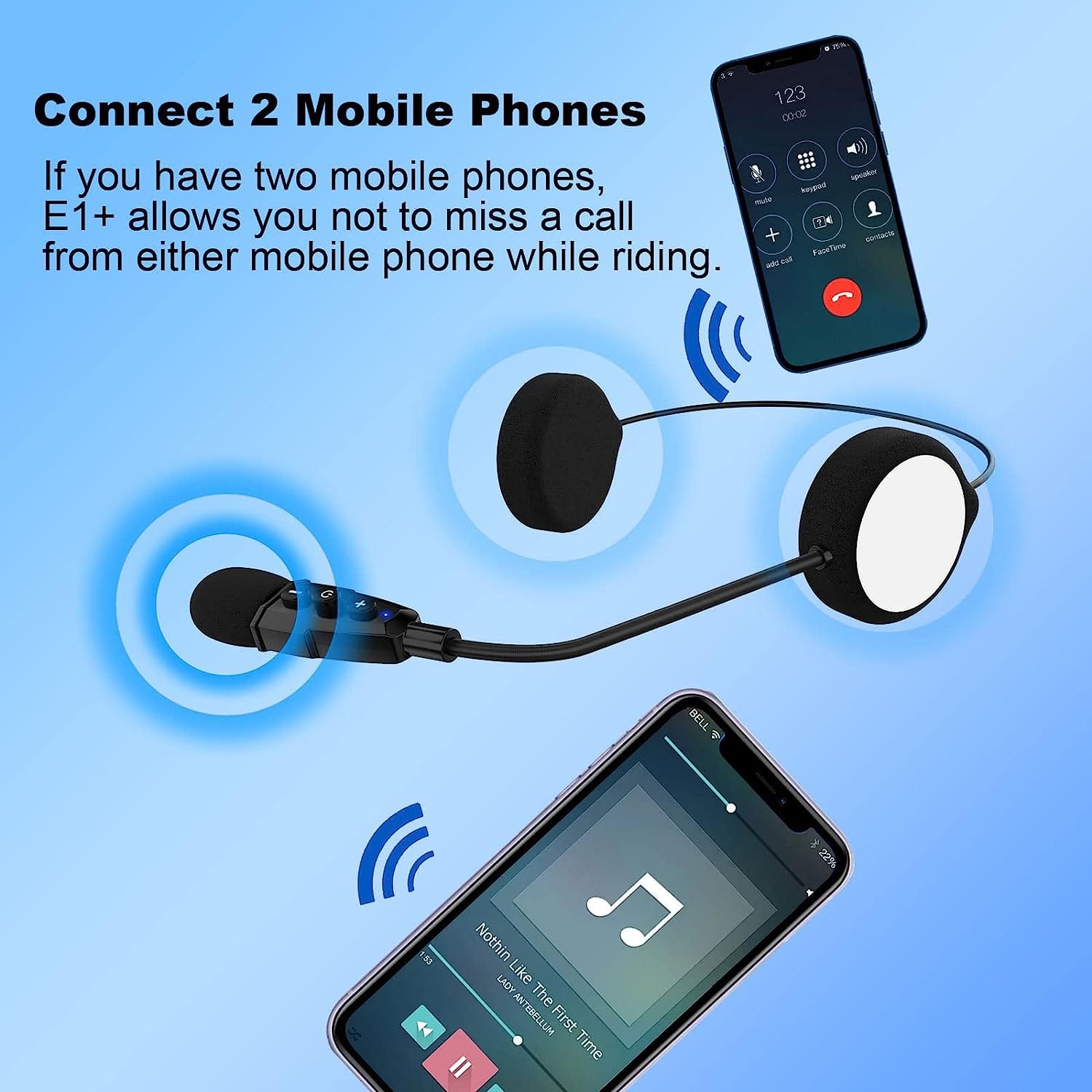 EJEAS E1+ Helm-Bluetooth-Headset