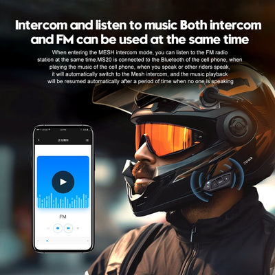 EJEAS MS20 Motorcycle Helmet Mesh Intercom