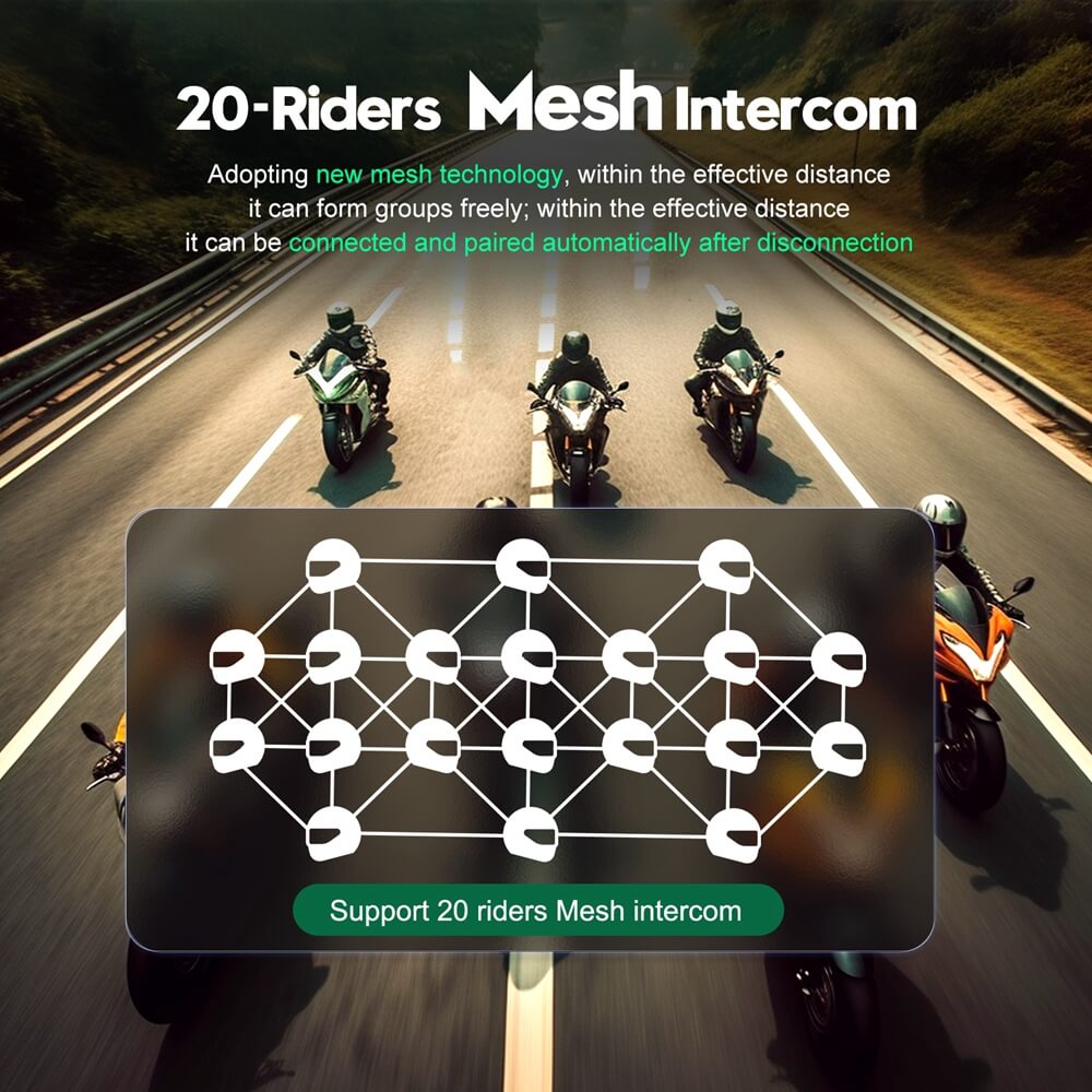 EJEAS MS20 Motorcycle Helmet Mesh Intercom
