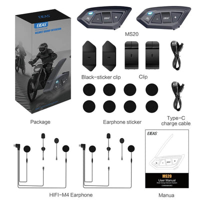 EJEAS MS20 Motorcycle Helmet Mesh Intercom