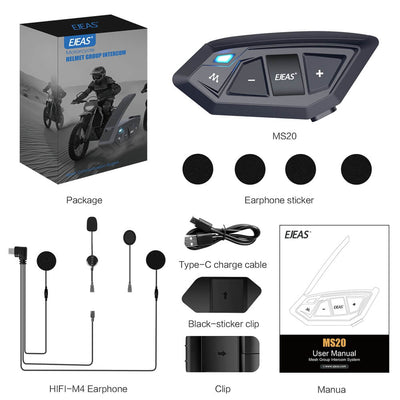 EJEAS MS20 Motorcycle Helmet Mesh Intercom
