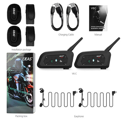EJEAS V6C 2PCS Árbitro Bluetooth Intercomunicador