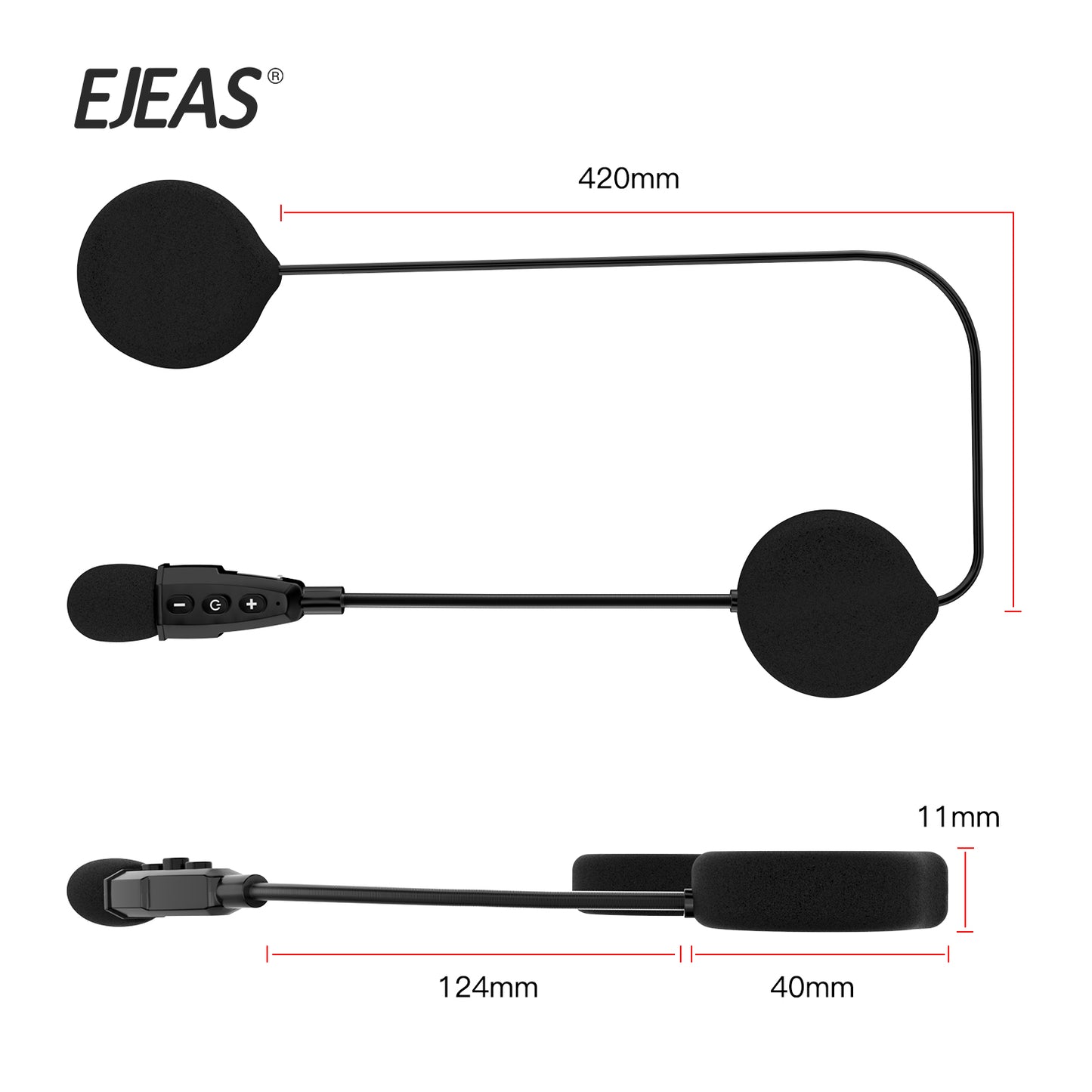 EJEAS E1+ Helmet Bluetooth Headset