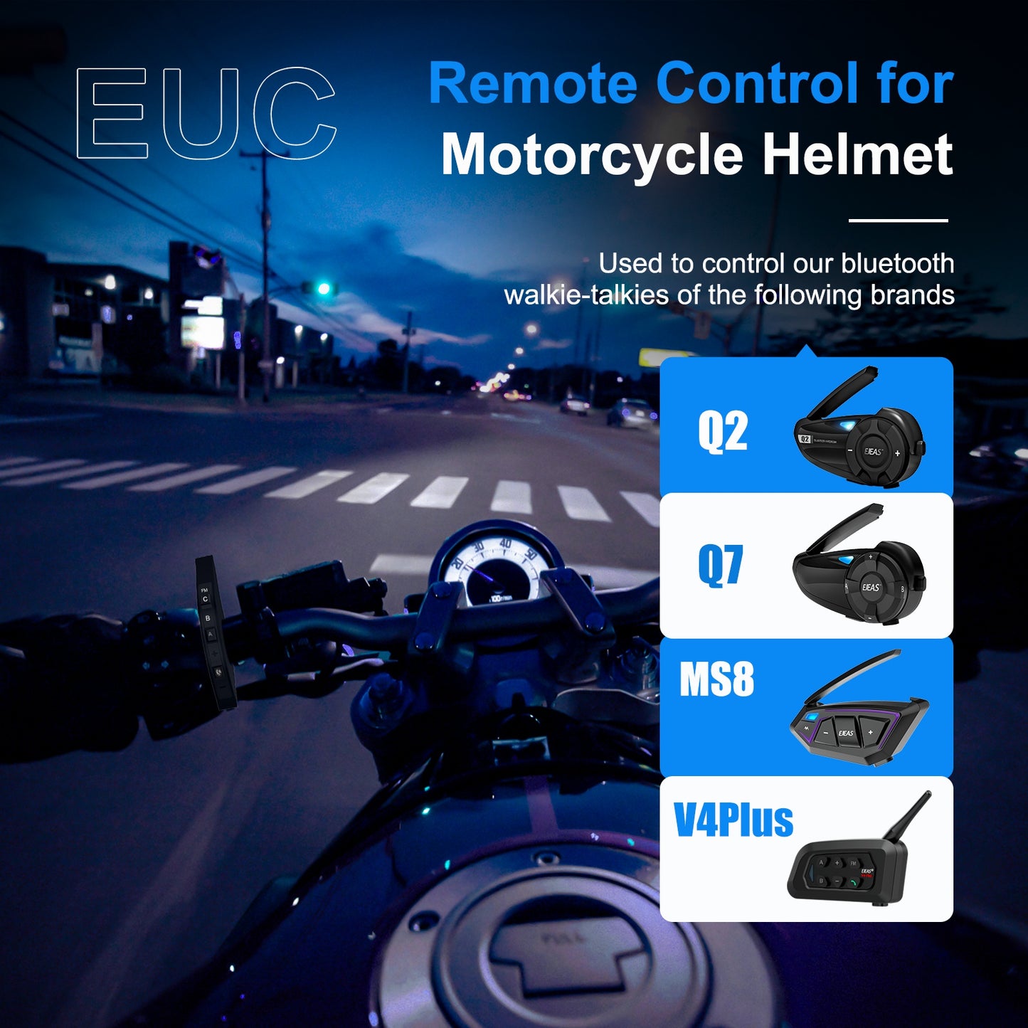 EJEAS EUC Controle Remoto para Guiador de Motocicleta