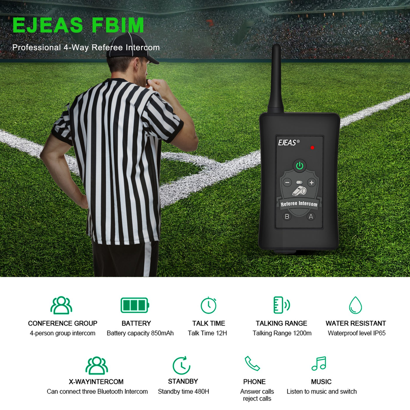 EJEAS FBIM Referee Bluetooth Intercom