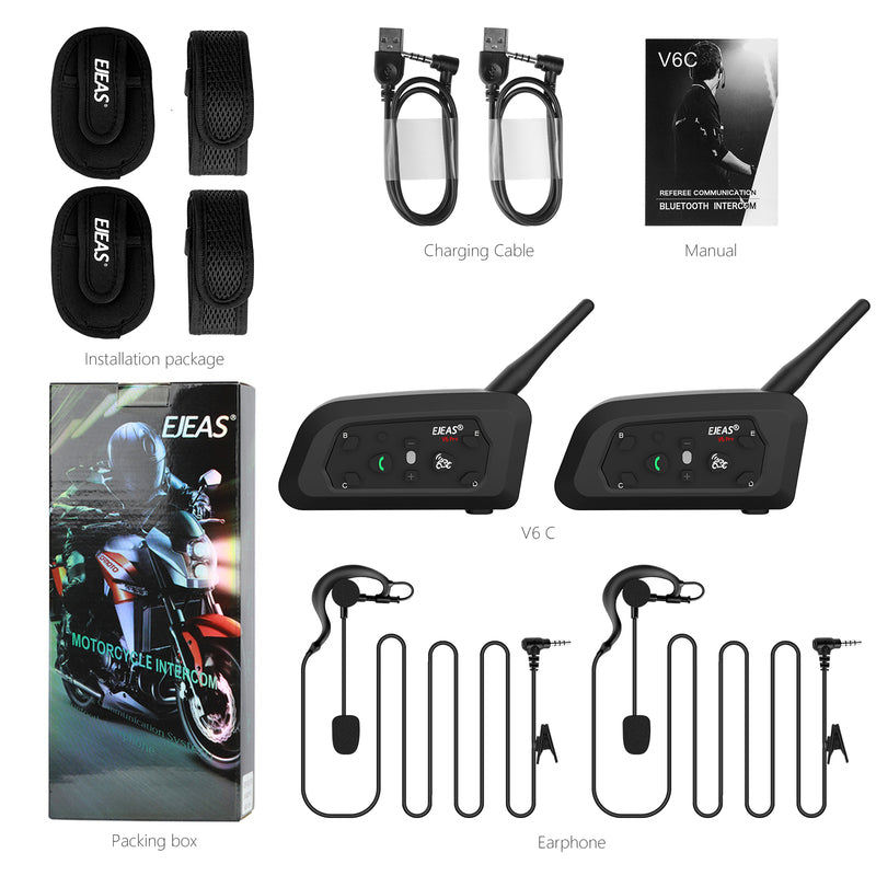 EJEAS V6C 2PCS Referee Bluetooth Intercom